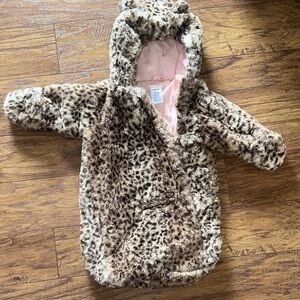 carters Leopard Print Faux Fur Baby sack size 0-6 months